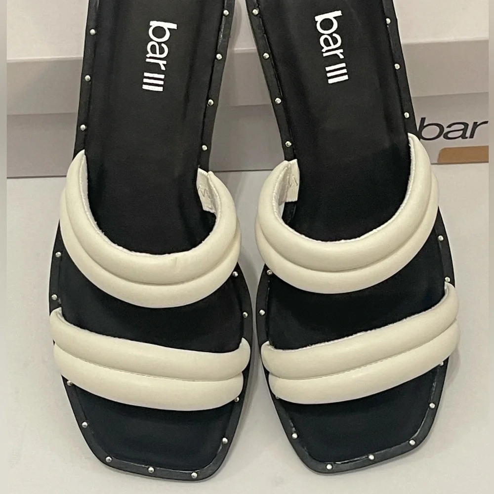 Bar III Womens Solid Slip-On Casual Pool Slides Sandals White size 7M